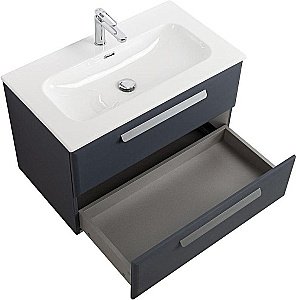 Тумба с раковиной Cezares ECO-CER-N 80 ECO-CER-N-800-2C-SO-GR-P графит для ванной в интернет-магазине Sanbest