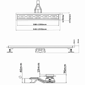 Душевой лоток Esbano Combi C-TILE-50MC матовый хром купить в интернет-магазине Sanbest