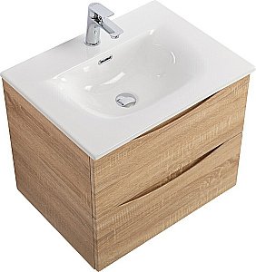 Тумба с раковиной BelBagno MARINO-CER-N-600-2C-SO-WO-P Rovere Bianco для ванной в интернет-магазине Sanbest