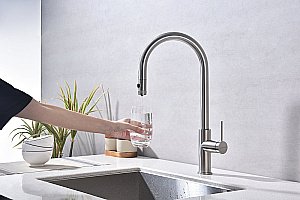 Смеситель для кухни Paulmark Galant Ga213077-BS брашированная сталь купить в интернет-магазине сантехники Sanbest