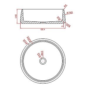 Раковина накладная Montebianco COLOSSEUS 11052 белая матовая купить в интернет-магазине Sanbest