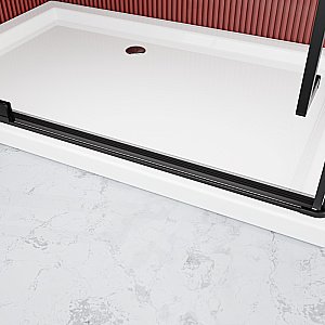 Душевой уголок Esbano ESA-119PS-B ESOGA119PSB 110х90 стекло прозрачное/профиль черный купить в интернет-магазине Sanbest