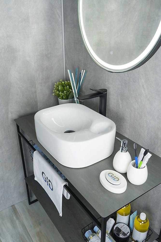 Раковина накладная Gid Creativo 47 N9266 51173 белая купить в интернет-магазине Sanbest