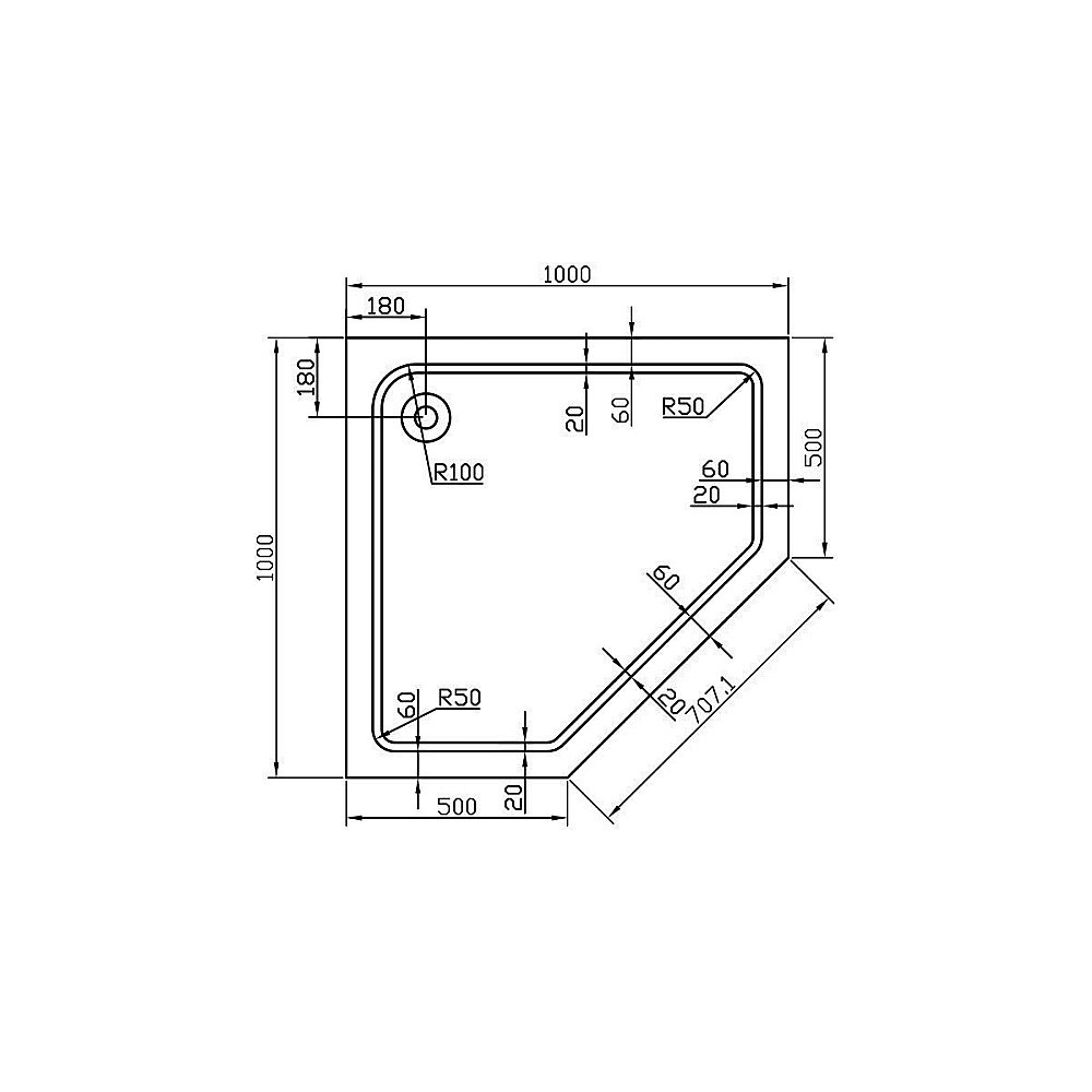 Душевой поддон Vincea VST-2AP-1010 100x100 белый купить в интернет-магазине Sanbest