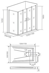 Душевой уголок Good door INFINITY WTW-TD+SP 160x80 прозрачный купить в интернет-магазине Sanbest