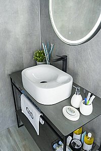 Раковина накладная Gid Creativo 47 N9266 51173 белая купить в интернет-магазине Sanbest