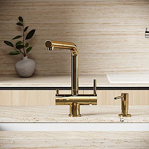 Смеситель для кухни Sancos Spin SC4015ZG полированное золото купить в интернет-магазине сантехники Sanbest