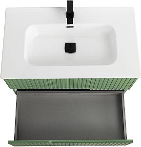 Тумба с раковиной Cezares DUET-N 80 DUET-N-800-2C-SO-PS-P фисташковый софт для ванной в интернет-магазине Sanbest