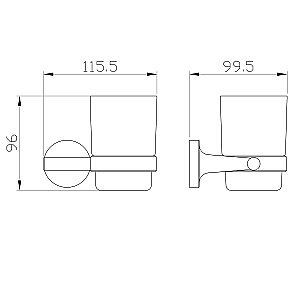 Стакан для зубных щеток с держателем WONZON & WOGHAND SIMPLE, Хром (WW-6521) купить в интернет-магазине сантехники Sanbest