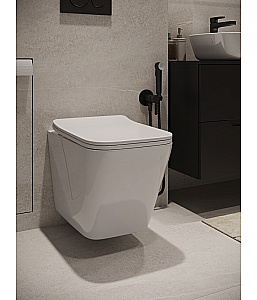 Унитаз подвесной Agger AT10150 безободковый, с инсталляцией, смыв торнадо, с крышкой микролифт, белый глянцевый купить в интернет-магазине Sanbest