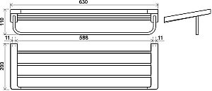 Полка Ravak 10° Black X07P563 черная купить в интернет-магазине сантехники Sanbest
