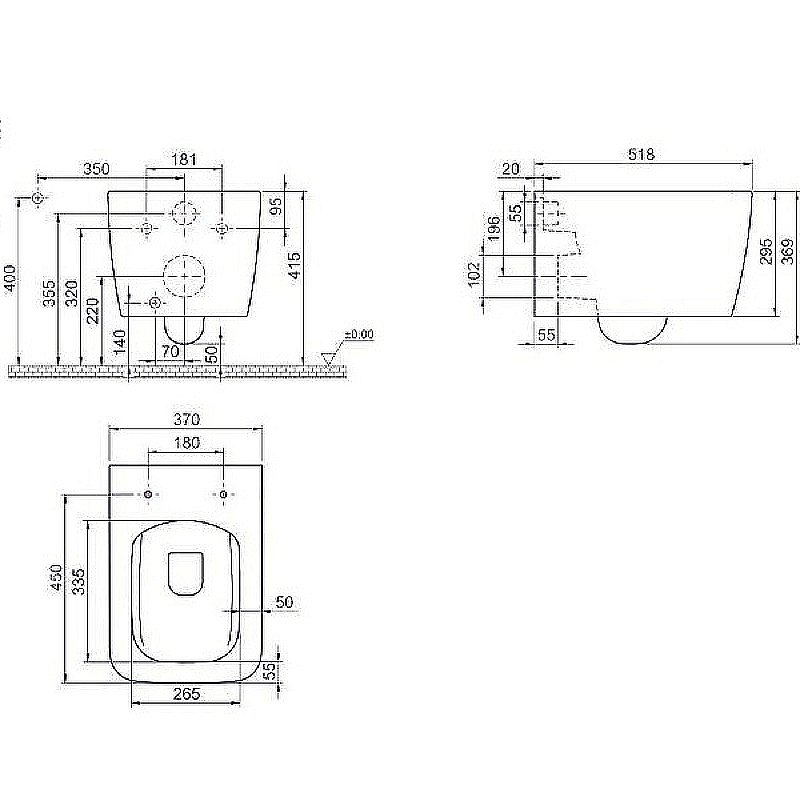 Унитаз Boheme Zen 967-W белый глянцевый купить в интернет-магазине Sanbest