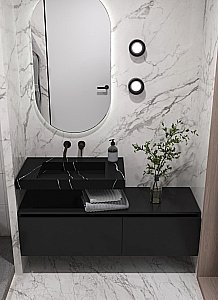 Раковина-моноблок Armadi Art Flat Nero Marquina 859-080-NM черный мрамор купить в интернет-магазине Sanbest