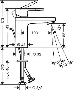 Смеситель для раковины Hansgrohe Vernis Blend 100 71571000 купить в интернет-магазине сантехники Sanbest