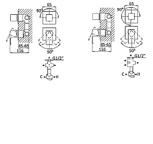 Смеситель для душа Cezares PORTA-VDIM4-M-01 хром купить в интернет-магазине сантехники Sanbest