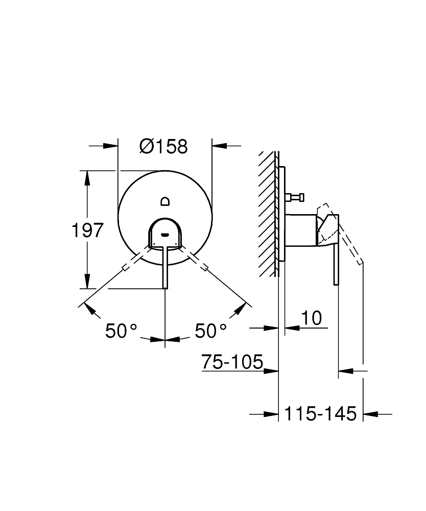 Смеситель для душа Grohe Plus 24060003 хром купить в интернет-магазине сантехники Sanbest