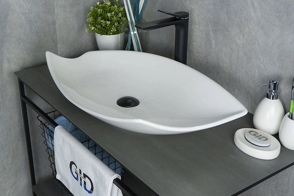 Раковина накладная Gid Creativo 74 N9178 51171 белая купить в интернет-магазине Sanbest