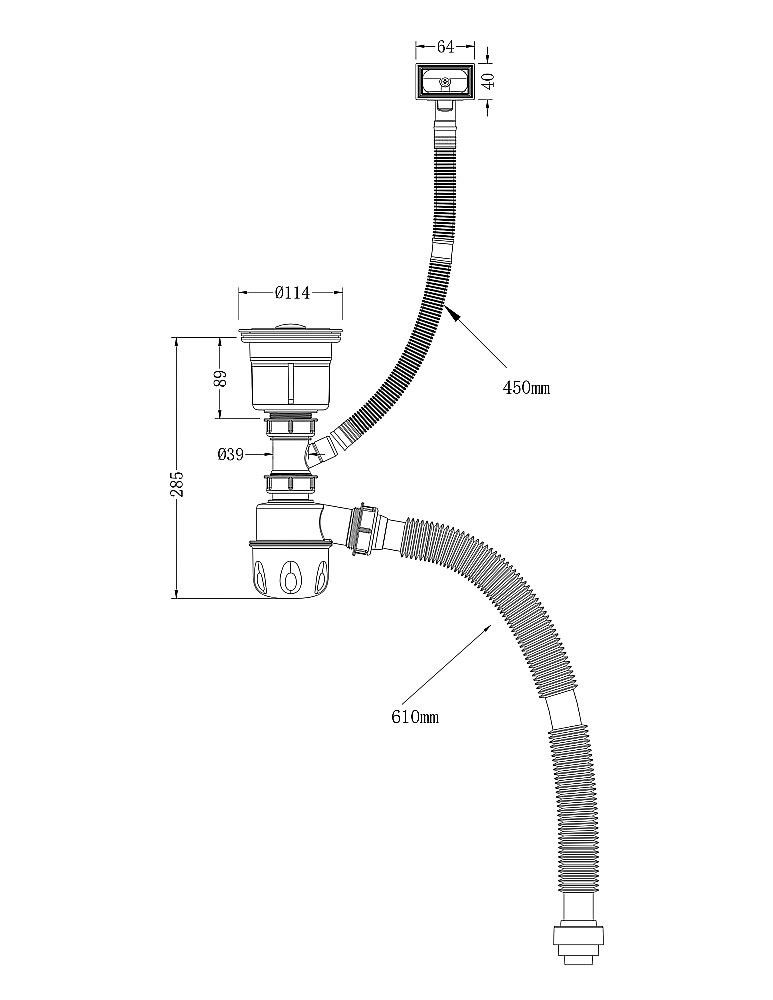Кухонная мойка D&K 60х50 DKS605006 графит купить в интернет-магазине сантехники Sanbest