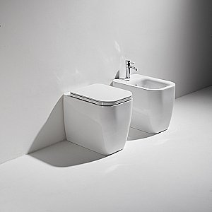 Унитаз приставной SIMAS Henges HE01bi безободковый, белый купить в интернет-магазине Sanbest