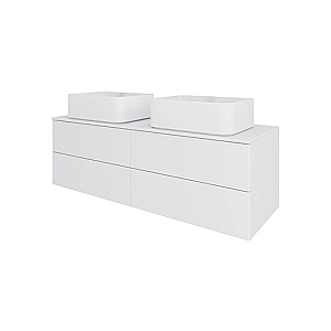 Тумба с раковиной Orange Otto 130 Ot-130TuMDF+B02-460W белая глянцевая для ванной в интернет-магазине Sanbest