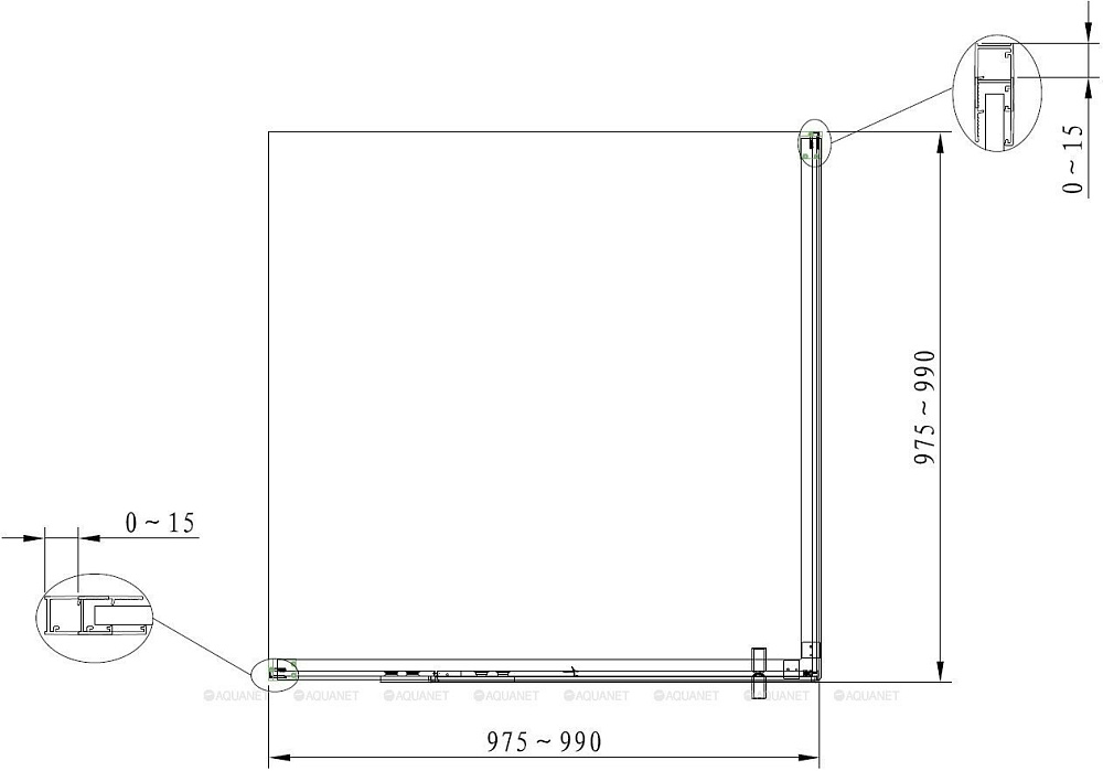 Душевой уголок Aquanet Ideal AE-AXC10MZ-S-С 100x100 купить в интернет-магазине Sanbest