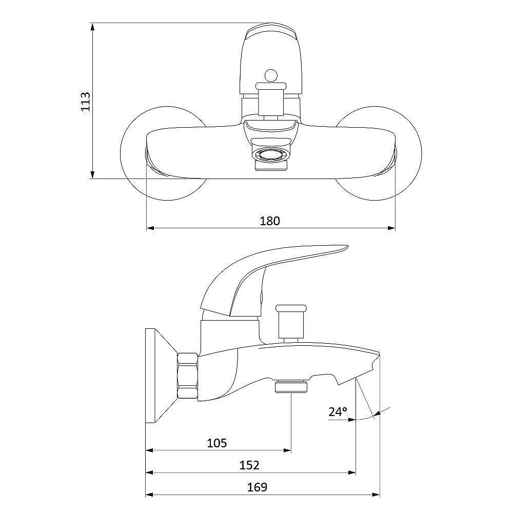 Смеситель для ванны RedBlu by Damixa Palace Bit 311000000 купить в интернет-магазине сантехники Sanbest