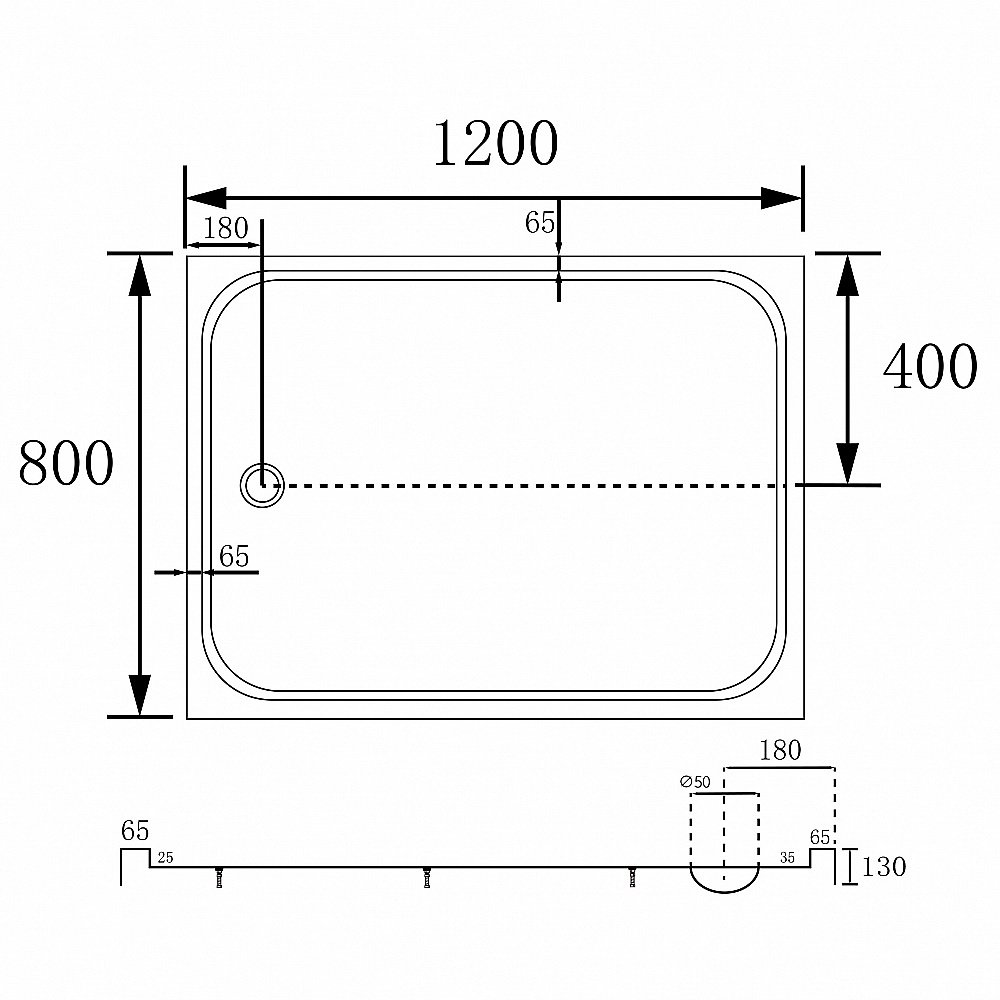 Душевой поддон Abber AD3C128 120х80 белый купить в интернет-магазине Sanbest