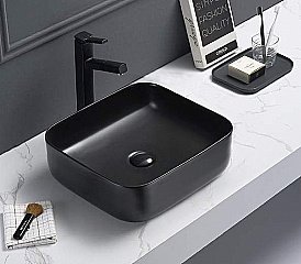 Раковина накладная Ceramalux NC 2106 39 черная матовая купить в интернет-магазине Sanbest