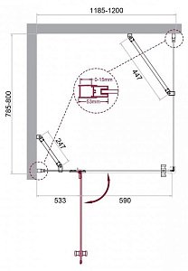 Душевой уголок BelBagno KRAFT AH-12 120x80 прозрачный/хром купить в интернет-магазине Sanbest