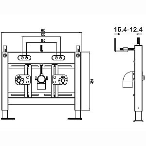 Биде с инсталляцией WeltWasser BAMBERG 480 BD+GELBACH 005 MT-BL черное матовое купить в интернет-магазине Sanbest