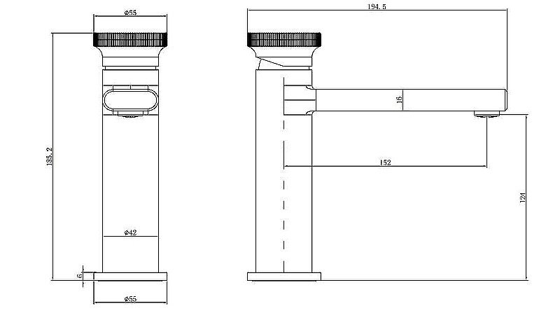 Смеситель для раковины Black&white Gravity GF-7107-С хром купить в интернет-магазине сантехники Sanbest