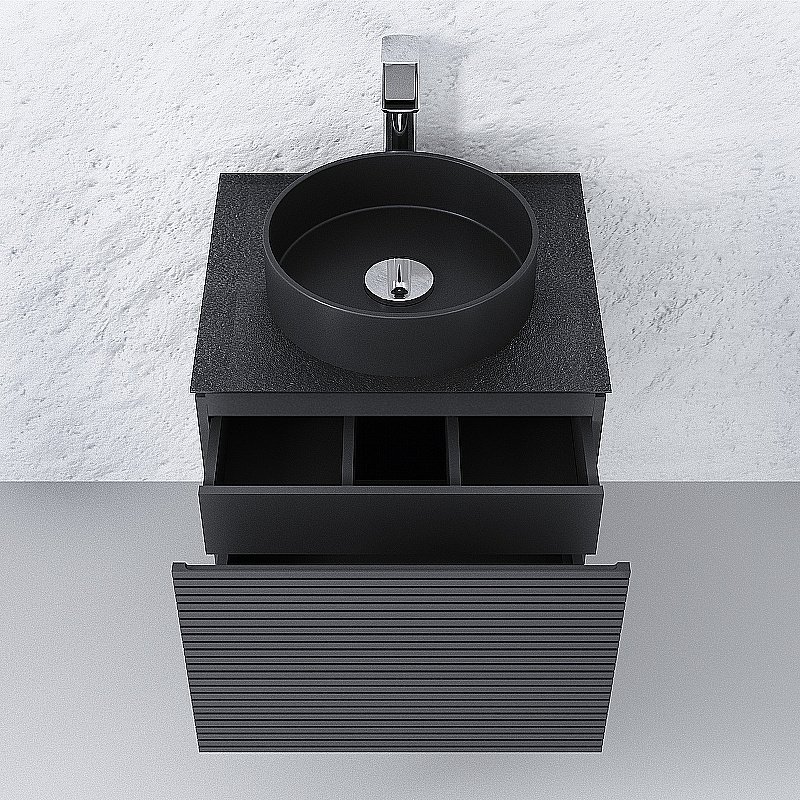 Тумба с раковиной Jorno Stone 60 антрацит для ванной в интернет-магазине Sanbest