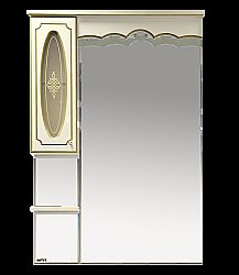 Зеркало со шкафом Misty Монако 83 бежевая патина/стекло левое купить в интернет-магазине сантехники Sanbest