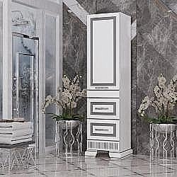 Пенал Опадирис Оникс 49 левый, белый/серебряная патина купить в интернет-магазине сантехники Sanbest