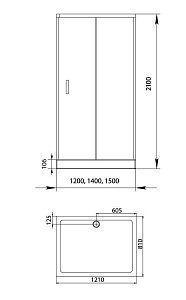 Душевой угол Aquanet Alfa 1208-12 120х80 купить в интернет-магазине Sanbest