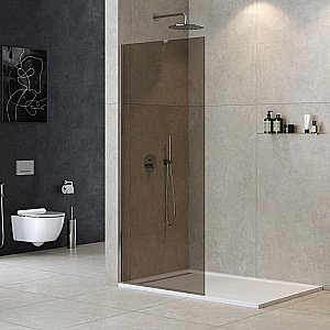 Душевое ограждение Cezares LIBERTA-L-1-TB-100-BR-Cr стекло бронзовое/профиль хром купить в интернет-магазине Sanbest