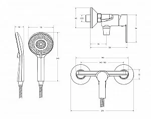 Смеситель для душа BelBagno AURORA-ESDM-CRM хром купить в интернет-магазине сантехники Sanbest