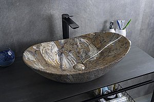 Раковина накладная Gid Lago 61 Mnc811T 54477 под камень глянцевая купить в интернет-магазине Sanbest