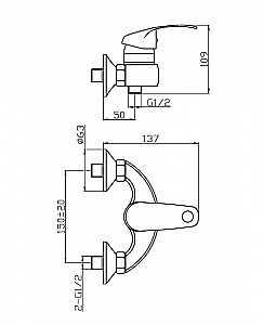 Смеситель для душа Agger Glad A1520000 купить в интернет-магазине сантехники Sanbest