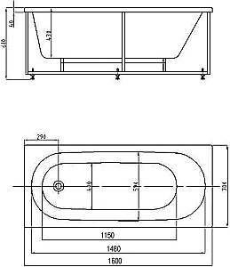 Ванна Azario FELISA 160х70 AV.0040160 белая купить в интернет-магазине Sanbest