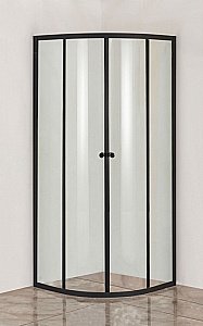 Душевой уголок Orange E01-100TB/G 100х100 стекло прозрачное/профиль черный купить в интернет-магазине Sanbest