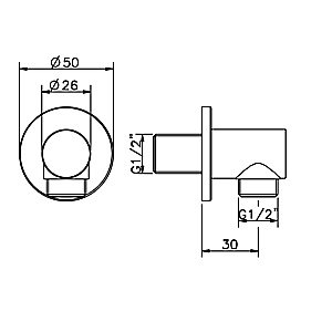 Подключение для шланга Cisal LESS NEW DS01733040 черный матовый купить в интернет-магазине сантехники Sanbest