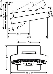 Верхний душ Hansgrohe Rainfinity 250 3jet EcoSmart 26233700 купить в интернет-магазине сантехники Sanbest