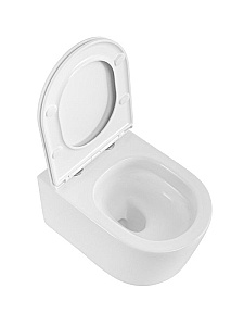 Унитаз подвесной BelBagno Unique BB007CH-TOR/SC белый, безободковый, с крышкой микролифт, слив-торнадо купить в интернет-магазине Sanbest