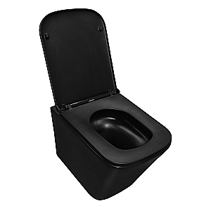 Унитаз подвесной Azario Teramo AZ-0052-UQ3MB черный матовый, безободковый, с крышкой микролифт, слив торнадо купить в интернет-магазине Sanbest