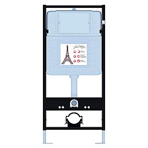 Унитаз подвесной Jacob Delafon Elite E21743RU-BL безободковый, с инсталляцией, с крышкой микролифт, белый/кнопка матовая черная купить в интернет-магазине Sanbest