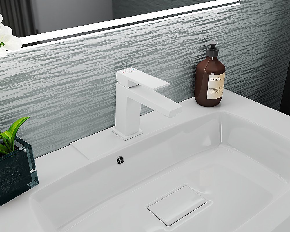 Смеситель для раковины Rush Thira TR3635-12White белый матовый купить в интернет-магазине сантехники Sanbest