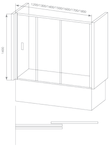 Шторка для ванны Good Door SCREEN WTW-180-C-CH купить в интернет-магазине Sanbest