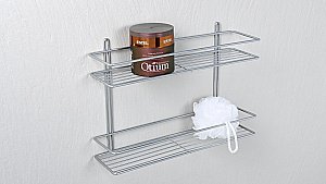 Полка-решетка двойная Fixsen FX-730-2 хром купить в интернет-магазине сантехники Sanbest