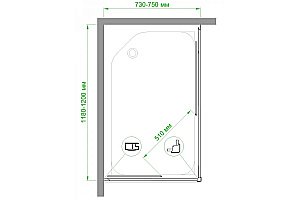 Душевой уголок Royal Bath RB1275HPD-C 75х120 матовый купить в интернет-магазине Sanbest
